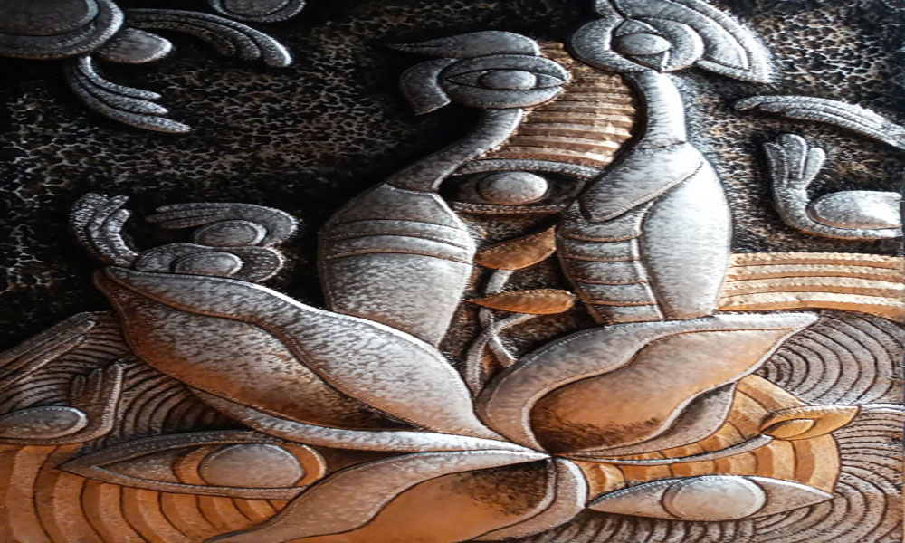 Đặng Tuấn- Mầm thức. Gò nhôm, 65x100cm